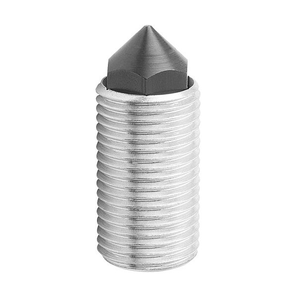 Kipp Push-Pull Plunger, With Rotation Lock, D=M12X1, 5 L=20, Form: K, Conical End - K0977.3112