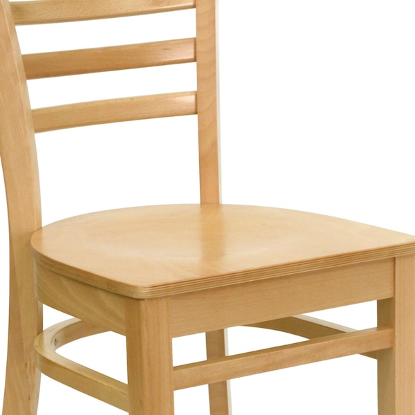 Flash Furniture Hercules Restaurant Chair, Wood Back, 17-1/4 in W 20" L 33-3/4" H - XU-DGW0005LAD-NAT-GG