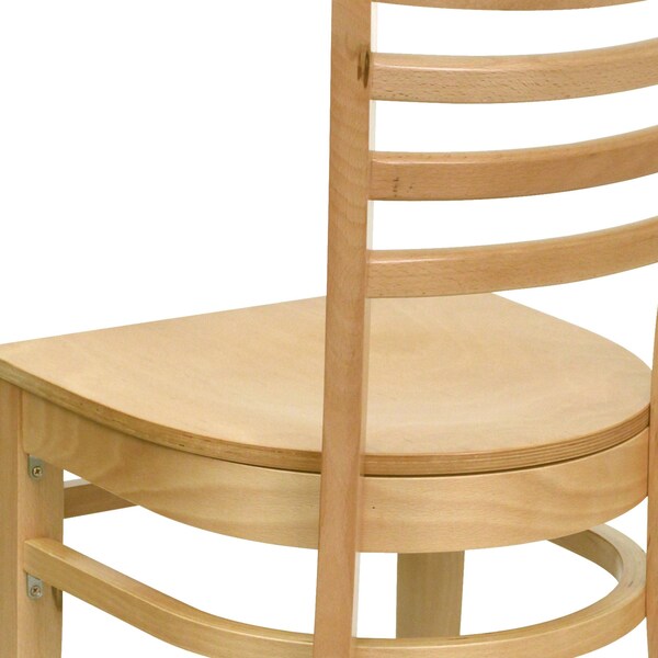 Flash Furniture Hercules Restaurant Chair, Wood Back, 17-1/4 in W 20" L 33-3/4" H - XU-DGW0005LAD-NAT-GG