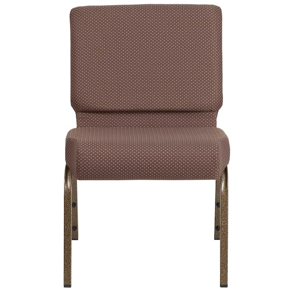 Flash Furniture Hercules Church Chair, Brown Back, 21-1/4 in W 25" L 33" H, Fabric Seat - FD-CH0221-4-GV-BNDOT-GG