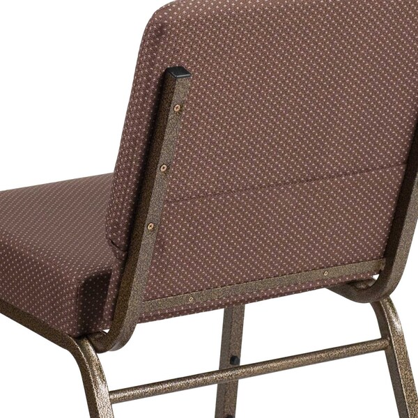 Flash Furniture Hercules Church Chair, Brown Back, 21-1/4 in W 25" L 33" H, Fabric Seat - FD-CH0221-4-GV-BNDOT-GG