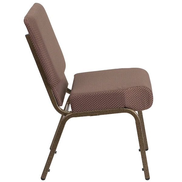 Flash Furniture Hercules Church Chair, Brown Back, 21-1/4 in W 25" L 33" H, Fabric Seat - FD-CH0221-4-GV-BNDOT-GG