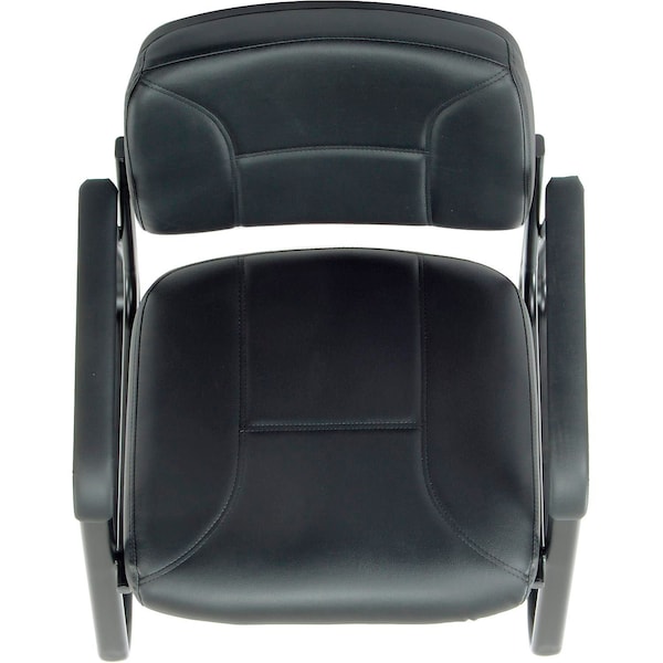 Global Industrial Reception Chair, Vinyl Upholstered, Black - 250787BK