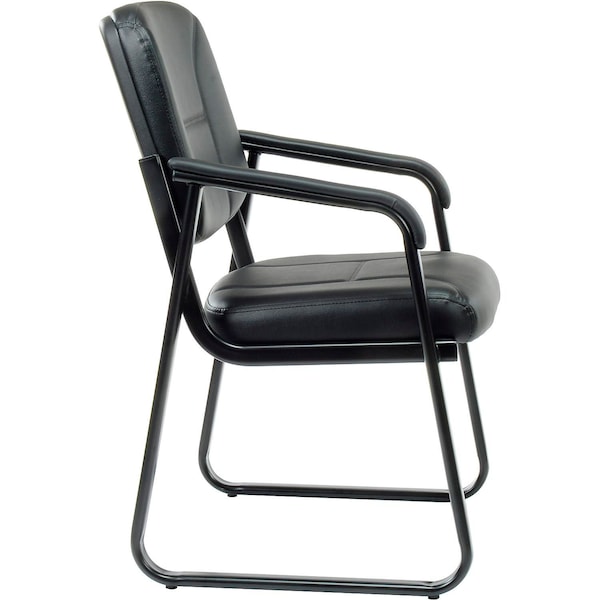 Global Industrial Reception Chair, Vinyl Upholstered, Black - 250787BK