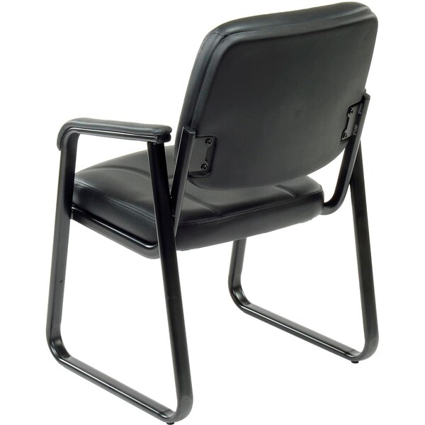 Global Industrial Reception Chair, Vinyl Upholstered, Black - 250787BK