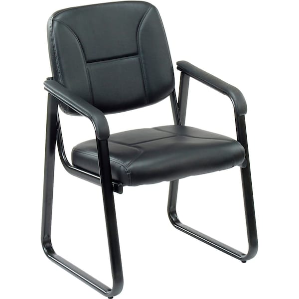 Global Industrial Reception Chair, Vinyl Upholstered, Black - 250787BK