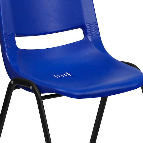 Flash Furniture Navy Stack Chair-Black Frame - 5-RUT-14-NVY-BLACK-GG