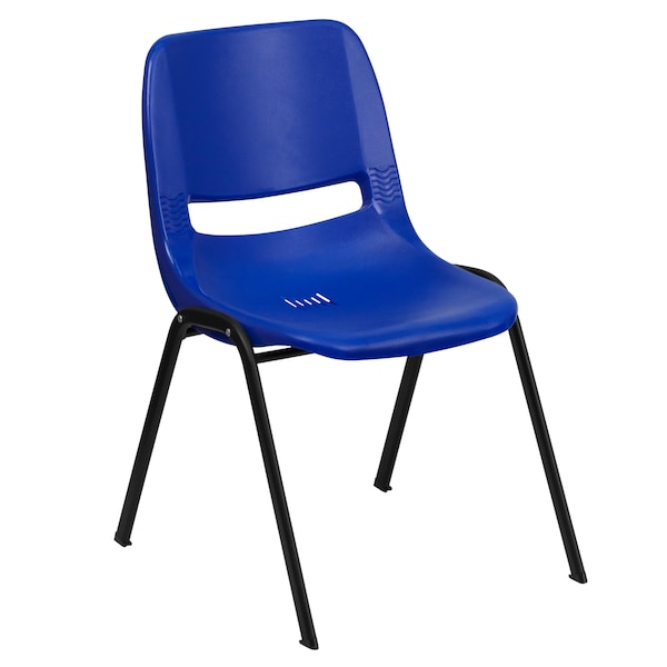 Flash Furniture Navy Stack Chair-Black Frame - 5-RUT-14-NVY-BLACK-GG