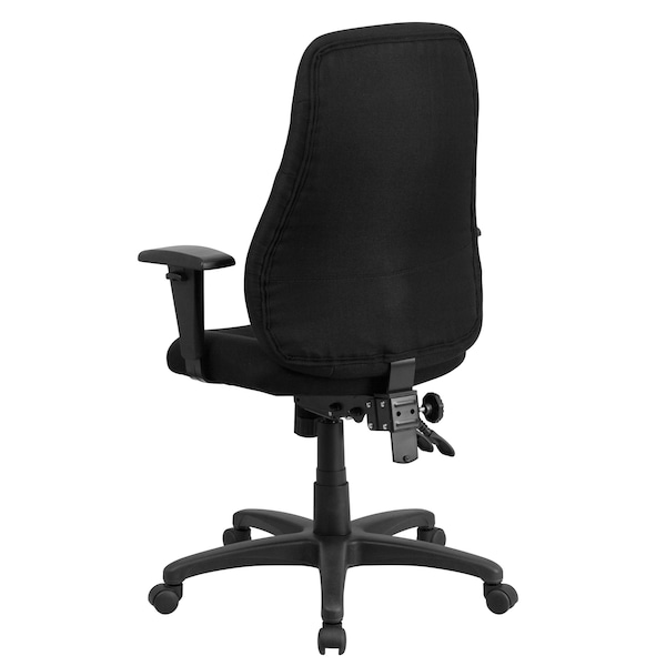 Flash Furniture Fabric Task Chair, 16-3/4" to 20-1/2", Adjustable Arms, Black - BT-90297H-A-GG