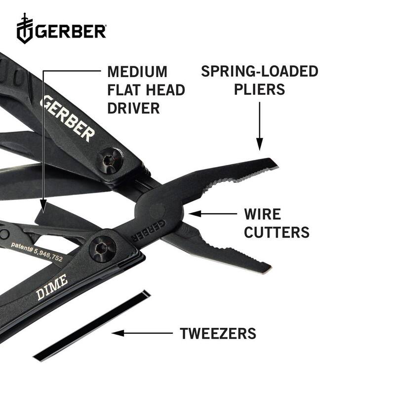 Gerber Dime 10-in-1 Multi-Tool in Black - 31-001134