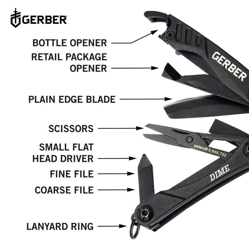 Gerber Dime 10-in-1 Multi-Tool in Black - 31-001134