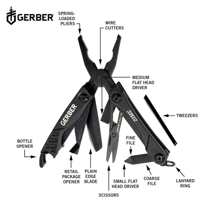 Gerber Dime 10-in-1 Multi-Tool in Black - 31-001134