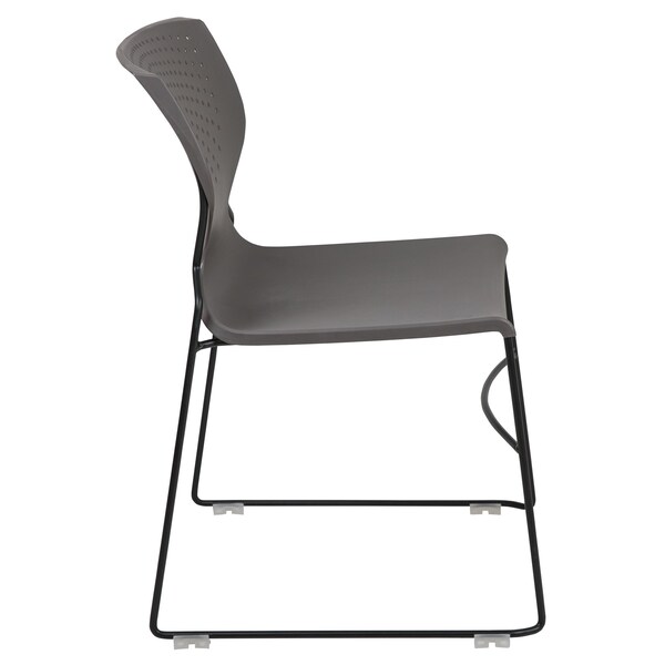 Flash Furniture Gray Plastic Stack Chair - RUT-438-GY-GG