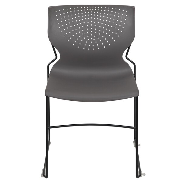 Flash Furniture Gray Plastic Stack Chair - RUT-438-GY-GG