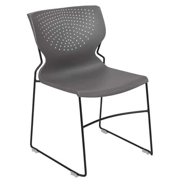 Flash Furniture Gray Plastic Stack Chair - RUT-438-GY-GG