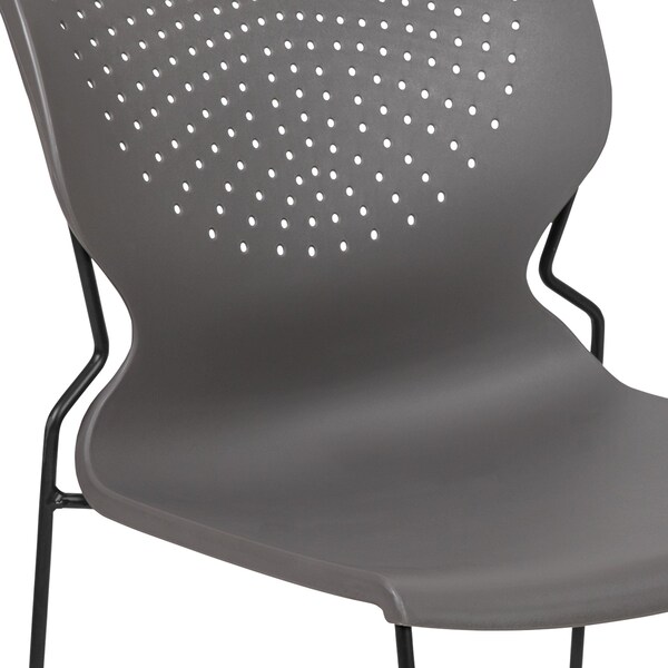Flash Furniture Gray Plastic Stack Chair - RUT-438-GY-GG