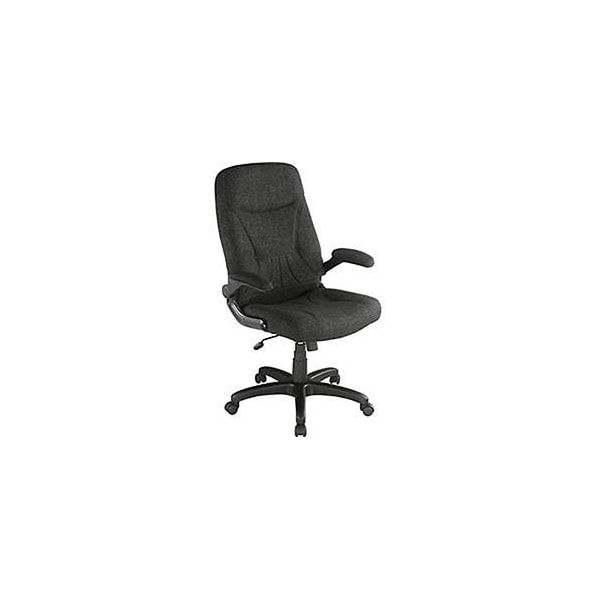Global Industrial Executive Chair with Arms, Mid Back, Fabric, Black - 277491