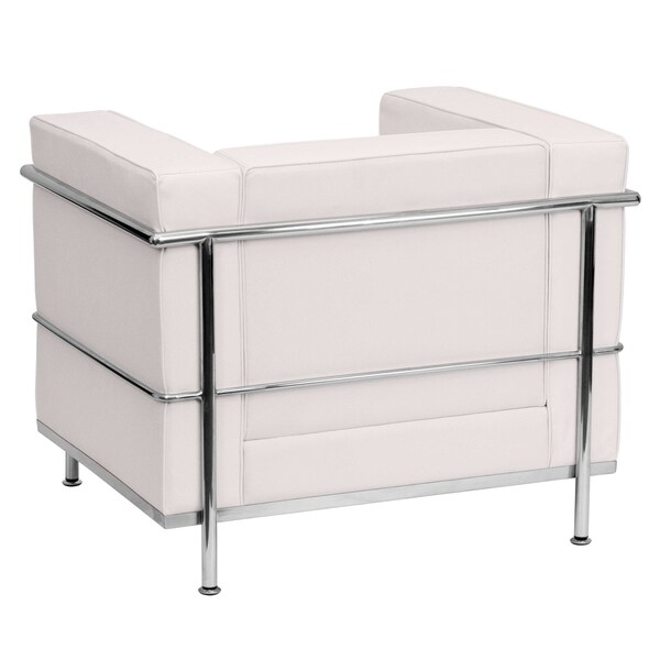 Flash Furniture Hercules Regal Chair, White Back, 35 in W 28-1/2" L 27-1/2" H, Straight, Leather Seat - ZB-REGAL-810-1-CHAIR-WH-GG