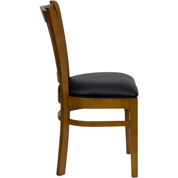 Flash Furniture Cherry Wood Chair-Blk Vinyl - 2-XU-DGW0008VRT-CHY-BLKV-GG