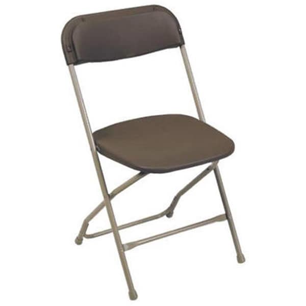 Deluxdesigns 2190 Plastic Folding Chair - Brown; Pack Of 10 - DE571658