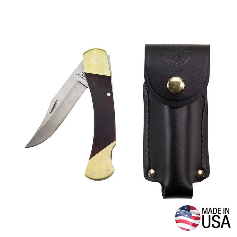 Klein Tools Sportsman Knife, 3-3/8-Inch Drop Point Blade - 44037