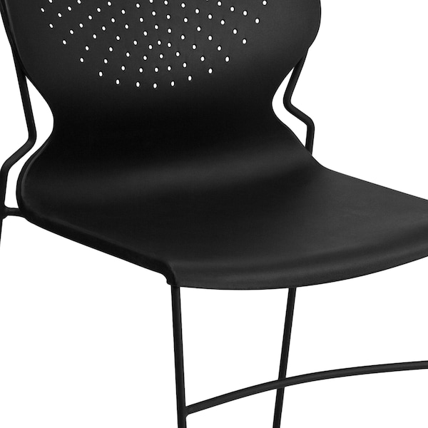 Flash Furniture Black Plastic Stack Chair - 5-RUT-438-BK-GG