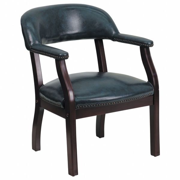 Flash Furniture Traditional Luxurious Conference Chair, 24 in W 27" L 31-1/2" H, Upholstered Straight, Vinyl Seat - B-Z105-NAVY-GG