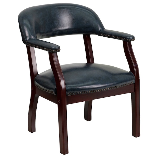 Flash Furniture Traditional Luxurious Conference Chair, 24 in W 27" L 31-1/2" H, Upholstered Straight, Vinyl Seat - B-Z105-NAVY-GG