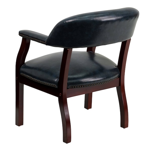 Flash Furniture Traditional Luxurious Conference Chair, 24 in W 27" L 31-1/2" H, Upholstered Straight, Vinyl Seat - B-Z105-NAVY-GG