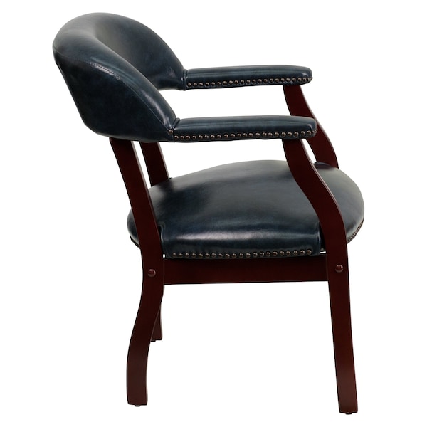 Flash Furniture Traditional Luxurious Conference Chair, 24 in W 27" L 31-1/2" H, Upholstered Straight, Vinyl Seat - B-Z105-NAVY-GG