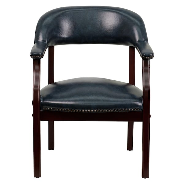 Flash Furniture Traditional Luxurious Conference Chair, 24 in W 27" L 31-1/2" H, Upholstered Straight, Vinyl Seat - B-Z105-NAVY-GG