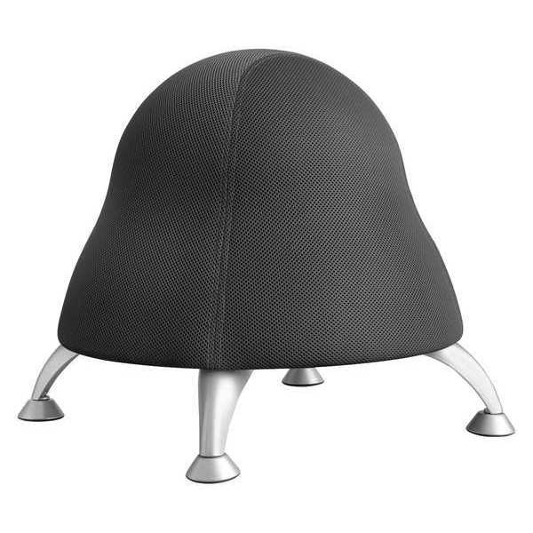 Safco Ball Chair Runtz Ball Chair, Licorice BL, No Arms, 17" Height, Fabric, Black - 4755BL