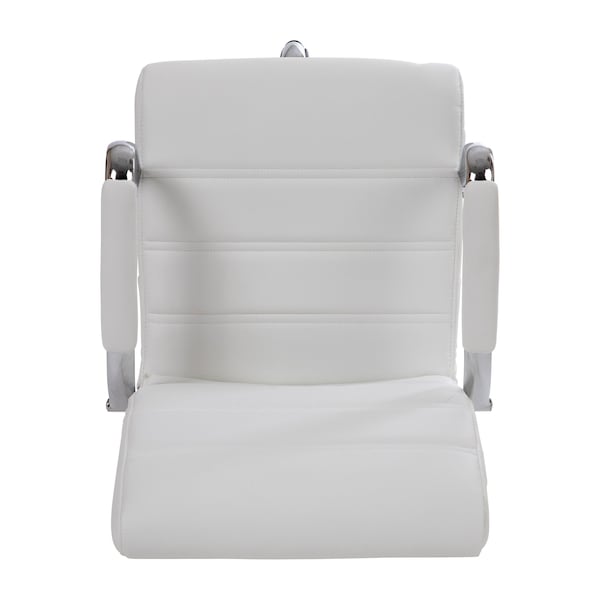 Flash Furniture White LeatherSoft Drafting Chair with Foot Ring - GO-2286B-WH-GG