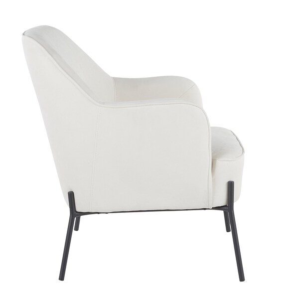 Lumisource Daniella Accent Chair in Black Metal and Cream Fabric - CHR-DANIELLA BKCR