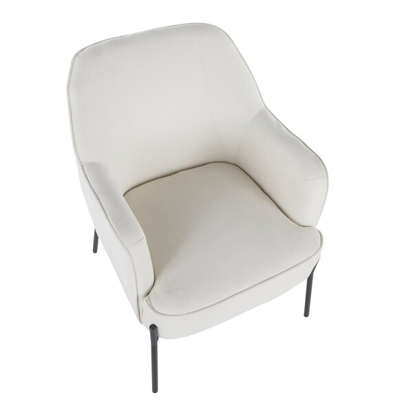 Lumisource Daniella Accent Chair in Black Metal and Cream Fabric - CHR-DANIELLA BKCR