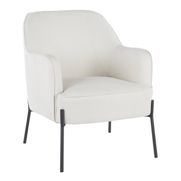 Lumisource Daniella Accent Chair in Black Metal and Cream Fabric - CHR-DANIELLA BKCR