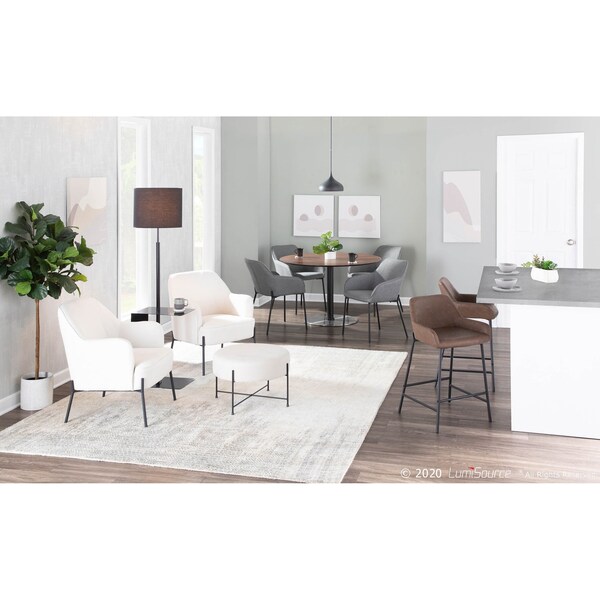 Lumisource Daniella Accent Chair in Black Metal and Cream Fabric - CHR-DANIELLA BKCR
