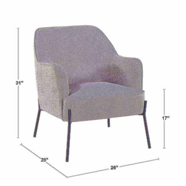 Lumisource Daniella Accent Chair in Black Metal and Cream Fabric - CHR-DANIELLA BKCR