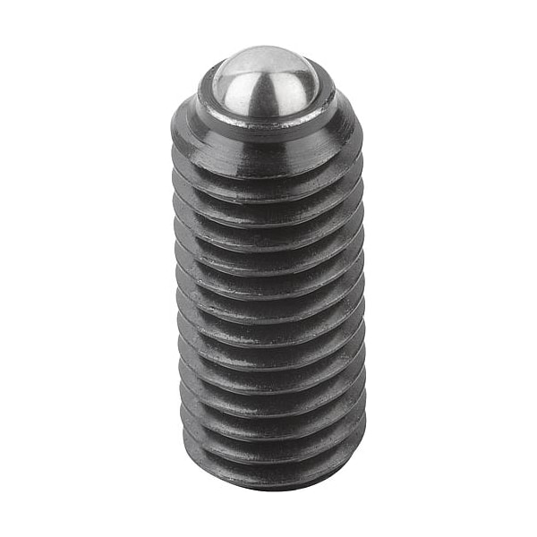 Kipp Spring Plunger Intensified Spring Force D=1/4-20 L=15, Steel, Comp: Ball Steel - K0315.2A2