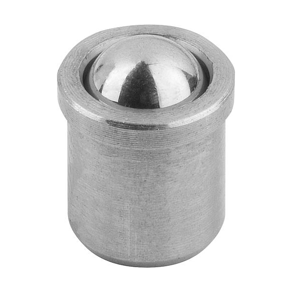 Kipp Spring Plunger, Push Fit, D=10 L=13, 5, Stainless Steel, Ball: Stainless Steel - K0333.10