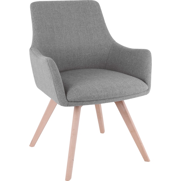 Lorell Gray Flannel Guest Chair with Wood Legs - 68560