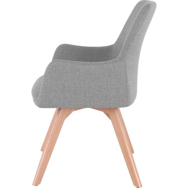 Lorell Gray Flannel Guest Chair with Wood Legs - 68560