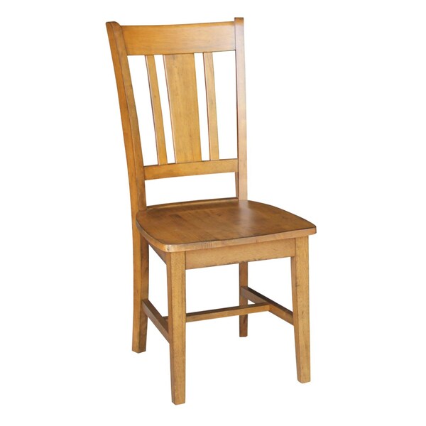 International Concepts Set of 2 San Remo Splatback Chairs, Pecan - C59-10P