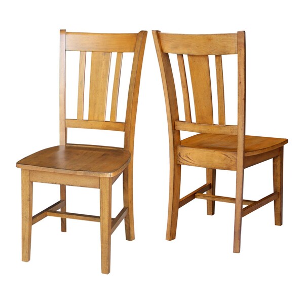 International Concepts Set of 2 San Remo Splatback Chairs, Pecan - C59-10P