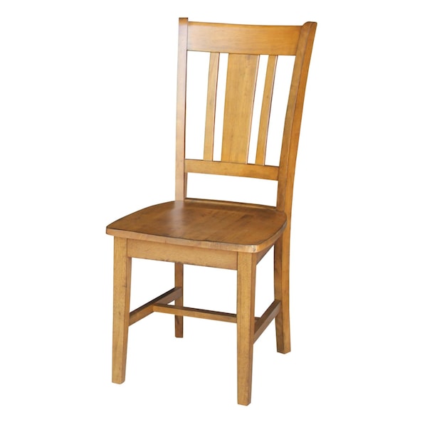 International Concepts Set of 2 San Remo Splatback Chairs, Pecan - C59-10P