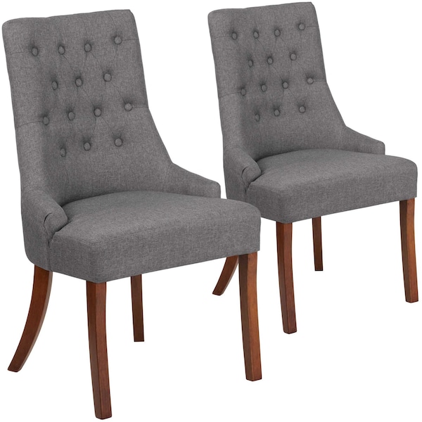 Flash Furniture HERCULES Paddington Series Gray Fabric Tufted Chair - 2-QY-A08-GY-GG