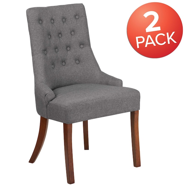 Flash Furniture HERCULES Paddington Series Gray Fabric Tufted Chair - 2-QY-A08-GY-GG
