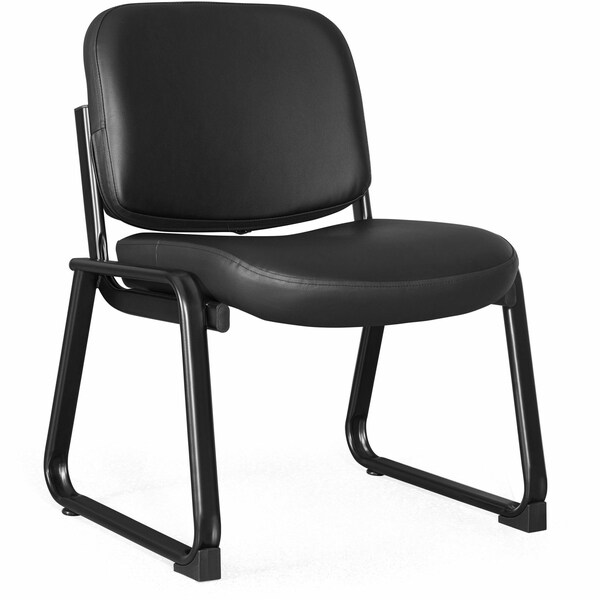 Lorell Deluxe Leather Guest Chair, Black - LLR84597