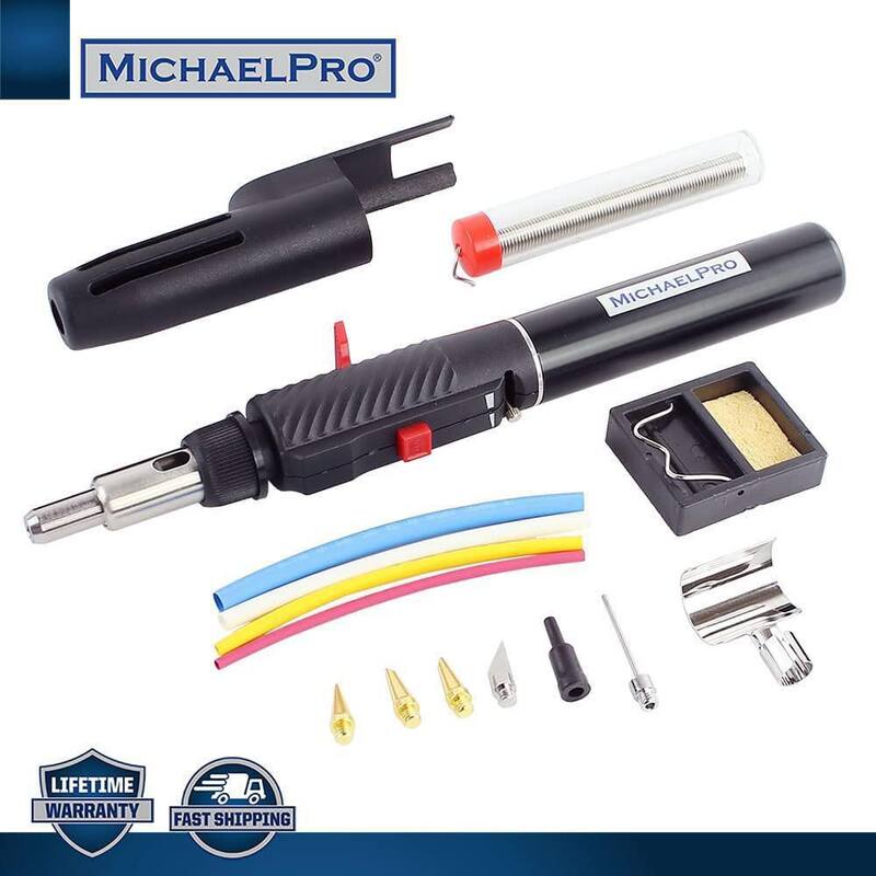MICHAELPRO Cordless Butane Soldering Iron Kit - Self-Ignite - MP011002