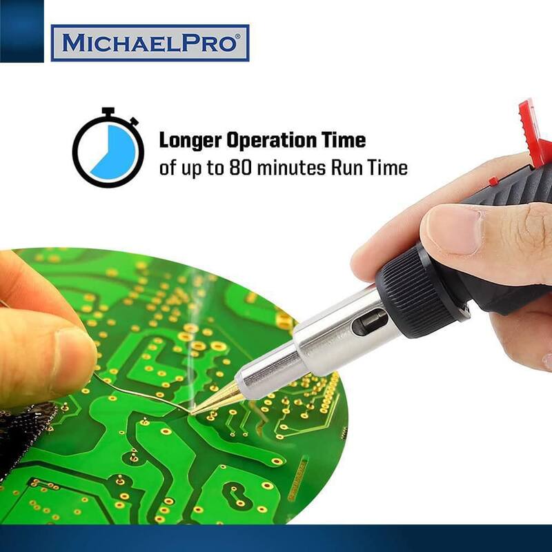MICHAELPRO Cordless Butane Soldering Iron Kit - Self-Ignite - MP011002